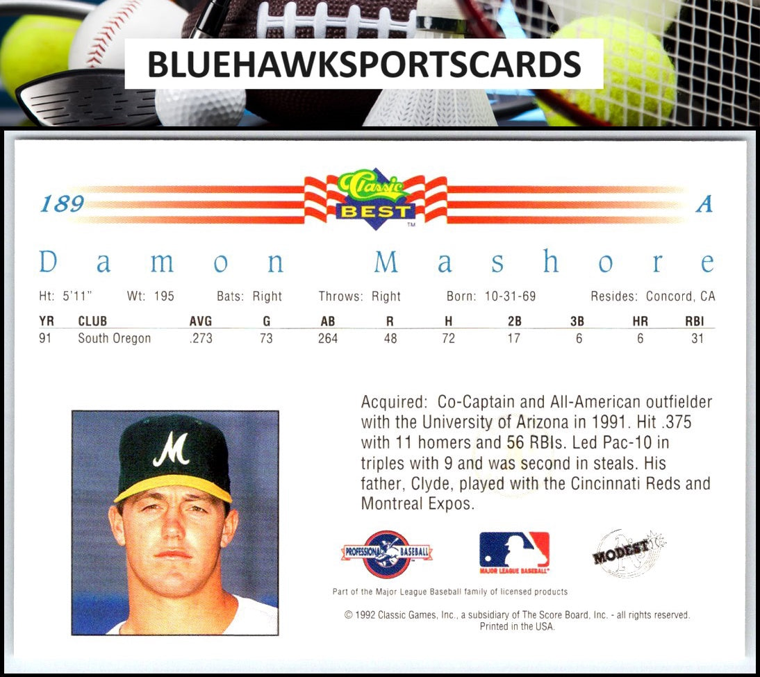 1992 Classic Best #189 Damon Mashore