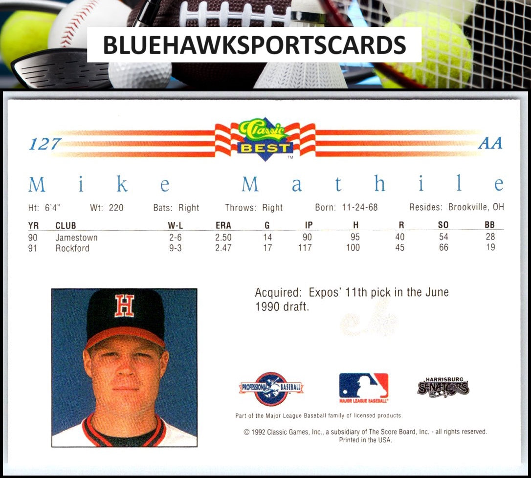 1992 Classic Best #127 Mike Mathile