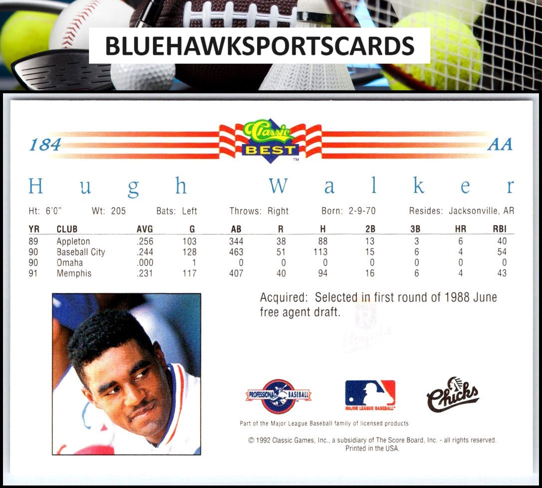 1992 Classic Best #184 Hugh Walker