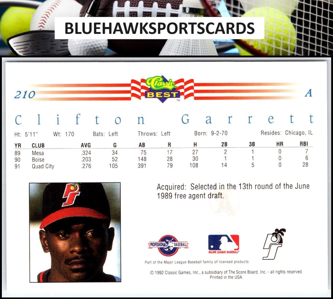 1992 Classic Best #210 Clifton Garrett