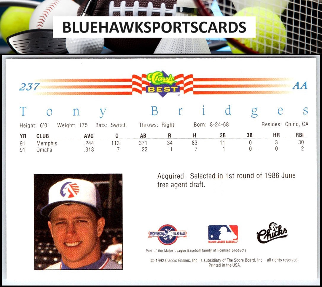 1992 Classic Best #237 Tony Bridges