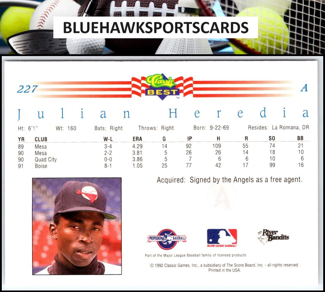 1992 Classic Best #227 Julian Heredia