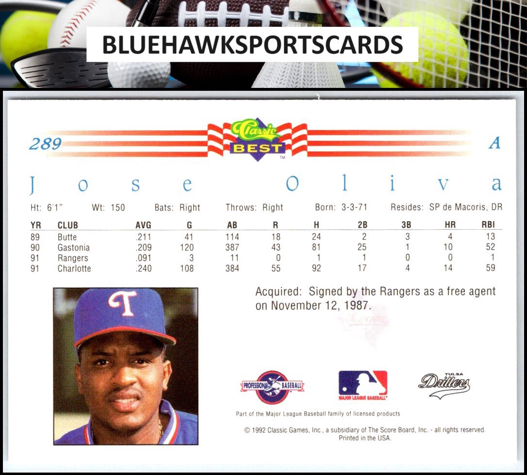 1992 Classic Best #289 Jose Oliva