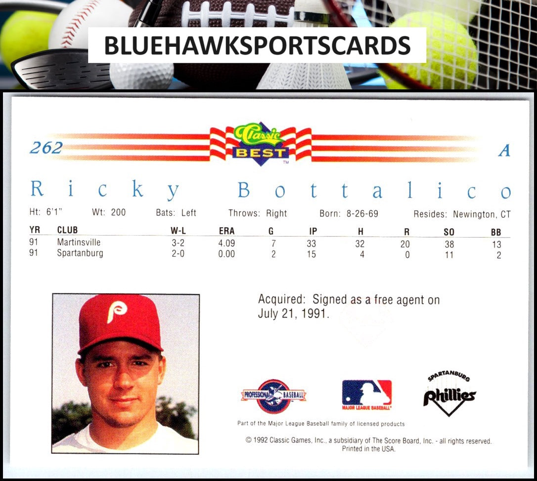 1992 Classic Best #262 Ricky Bottalico