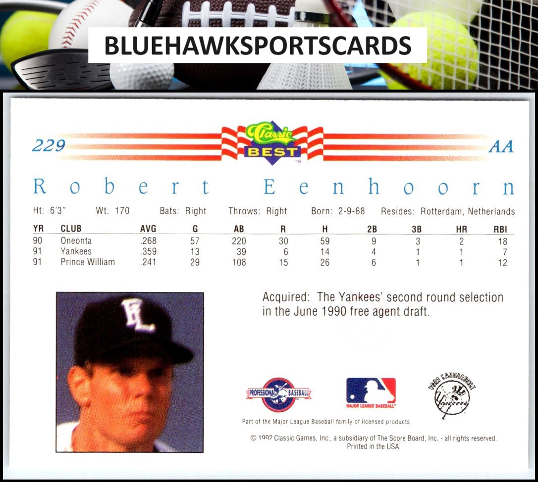 1992 Classic Best #229 Robert Eenhoorn