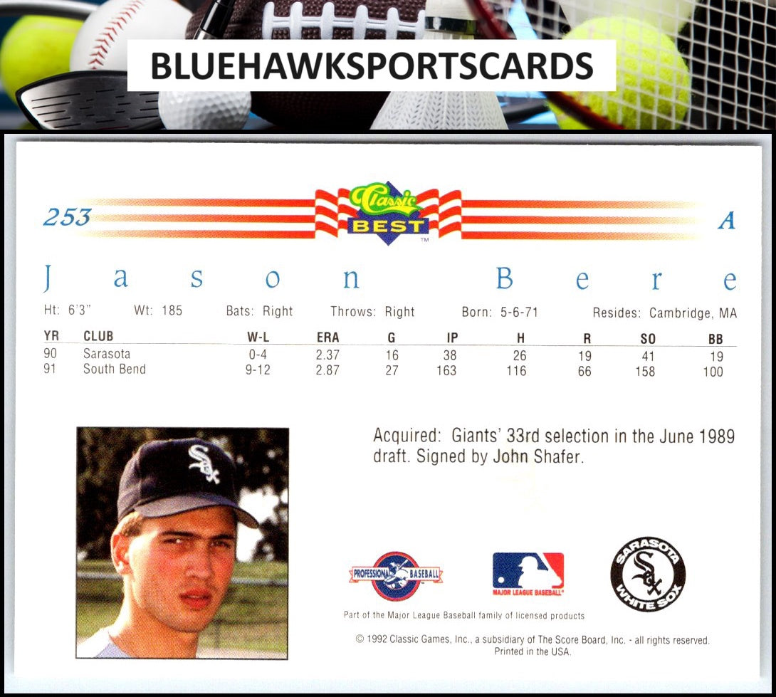 1992 Classic Best #253 Jason Bere