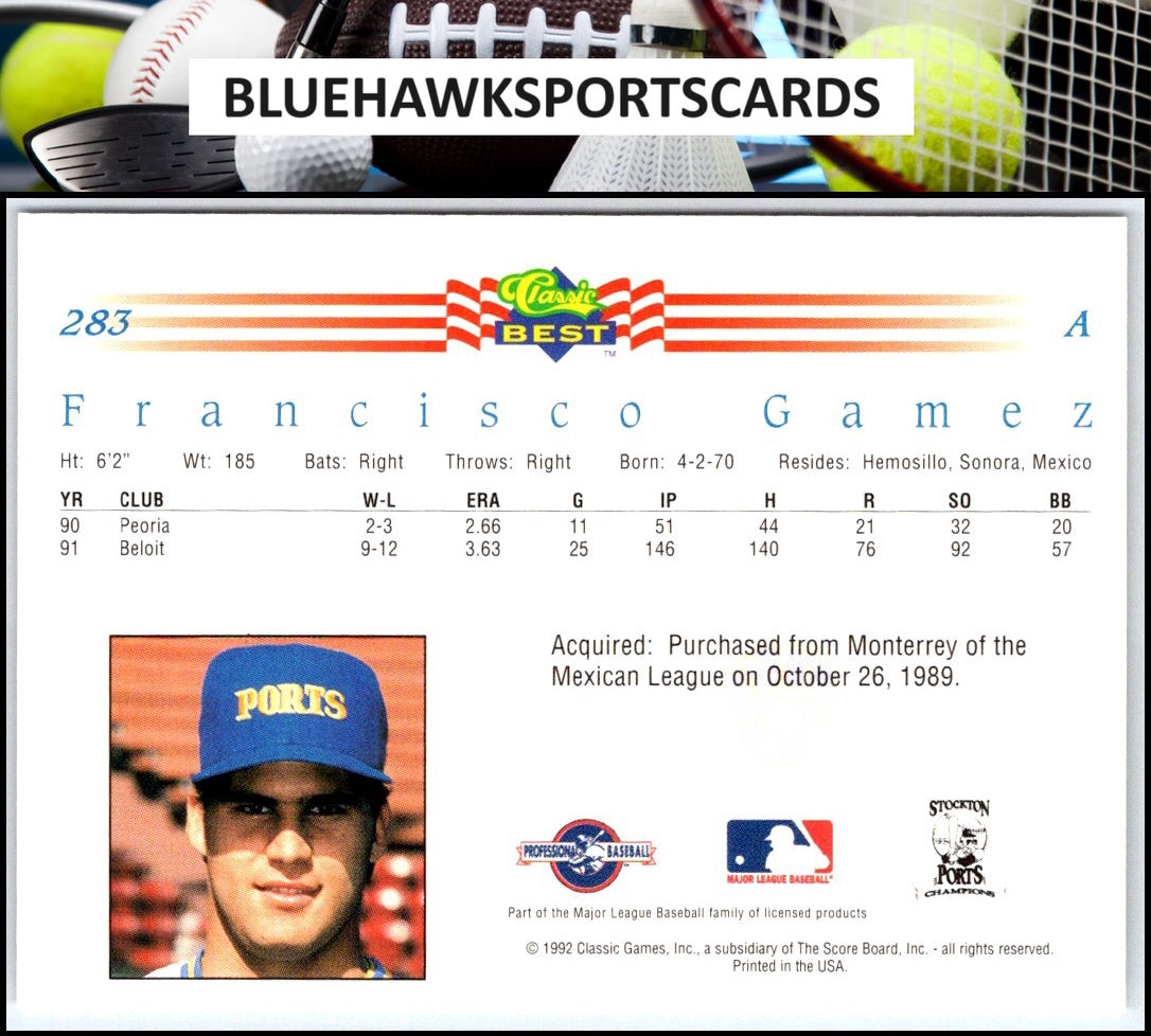 1992 Classic Best #283 Francisco Gamez