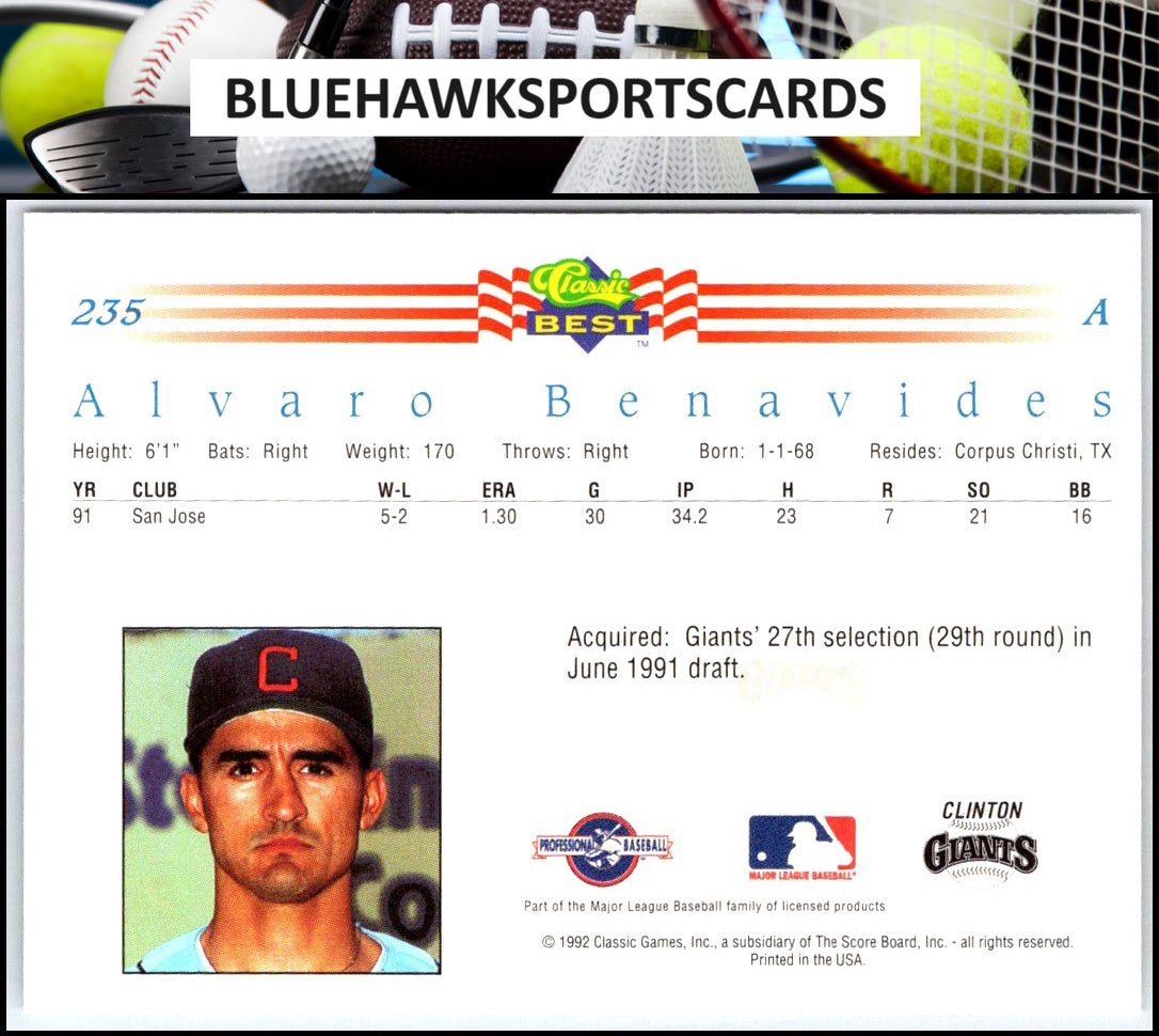 1992 Classic Best #235 Alvaro Benavides