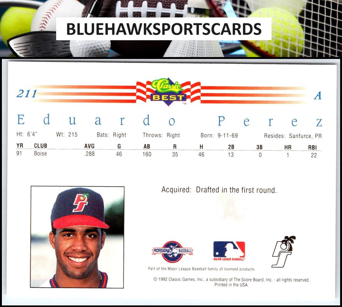 1992 Classic Best #211 Eduardo Perez