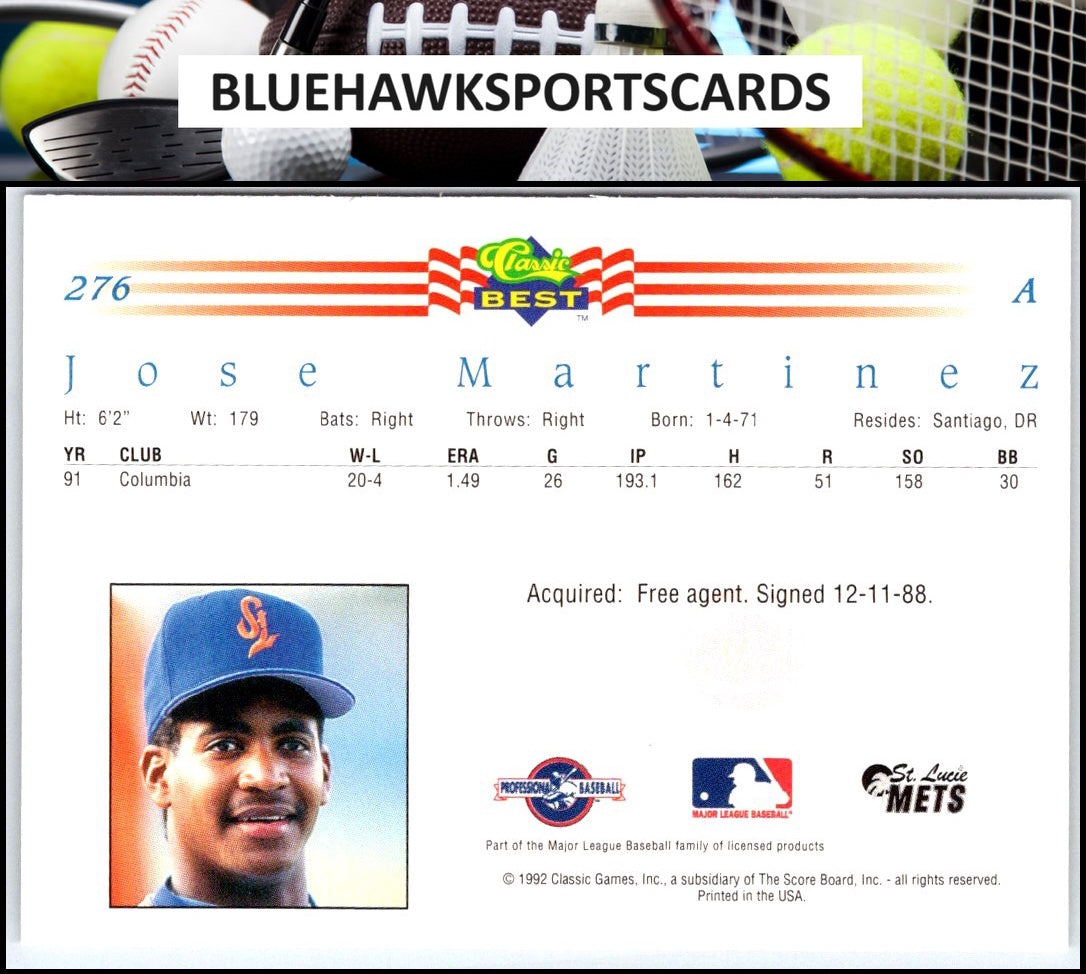 1992 Classic Best #276 Jose Martinez