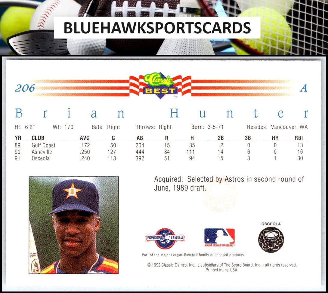 1992 Classic Best #206 Brian Hunter