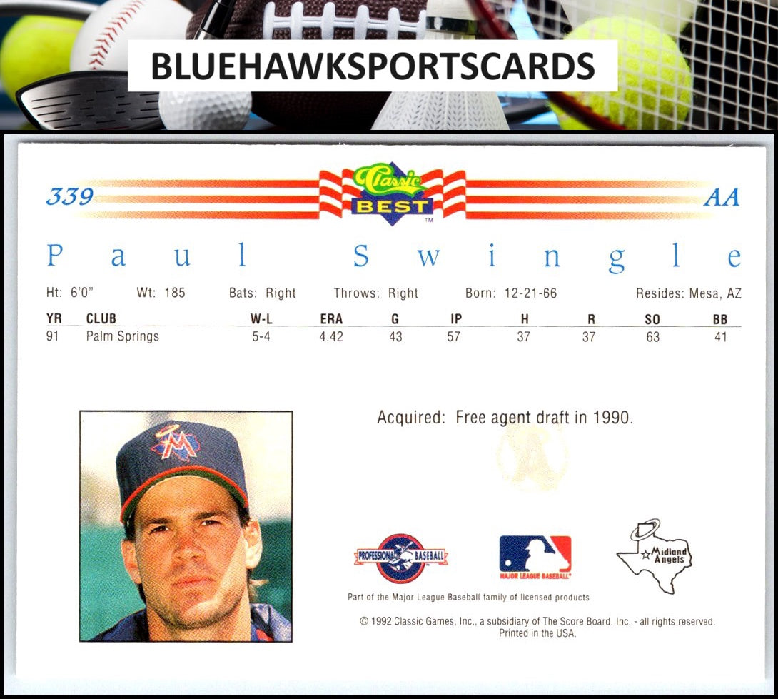 1992 Classic Best #339 Paul Swingle