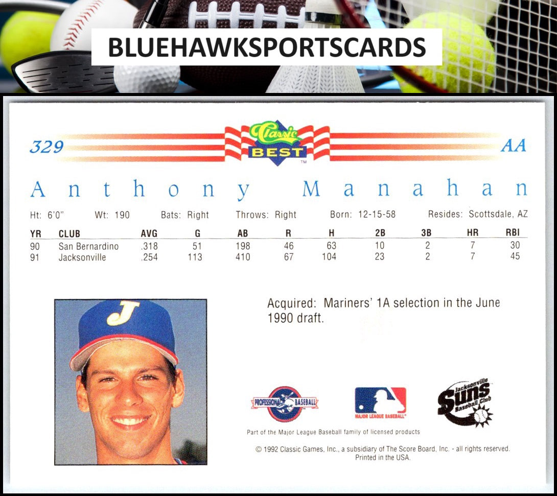 1992 Classic Best #329 Anthony Manahan