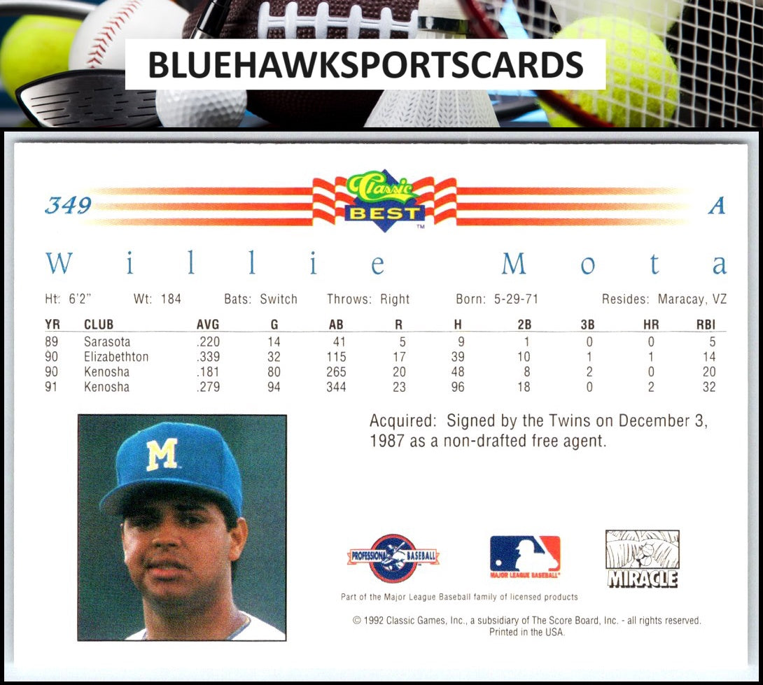 1992 Classic Best #349 Willie Mota