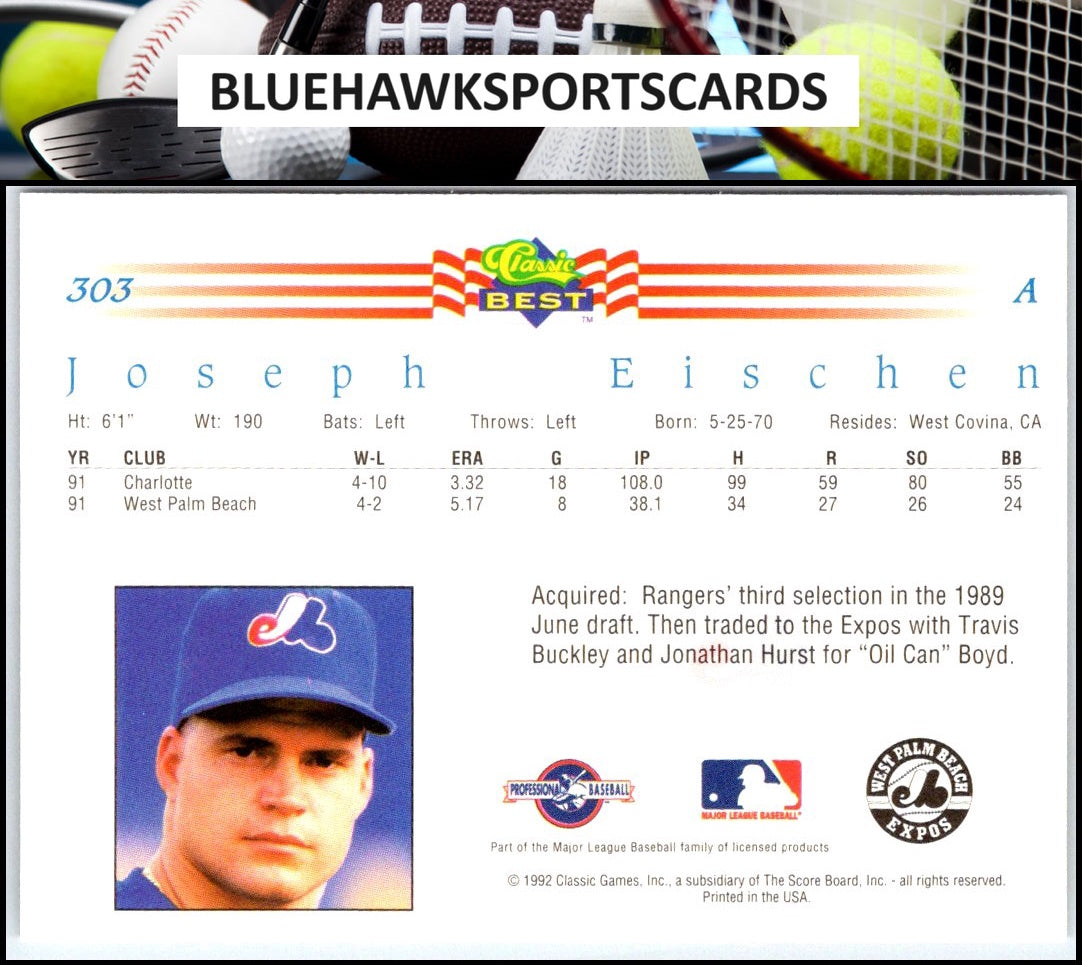 1992 Classic Best #303 Joseph Eischen