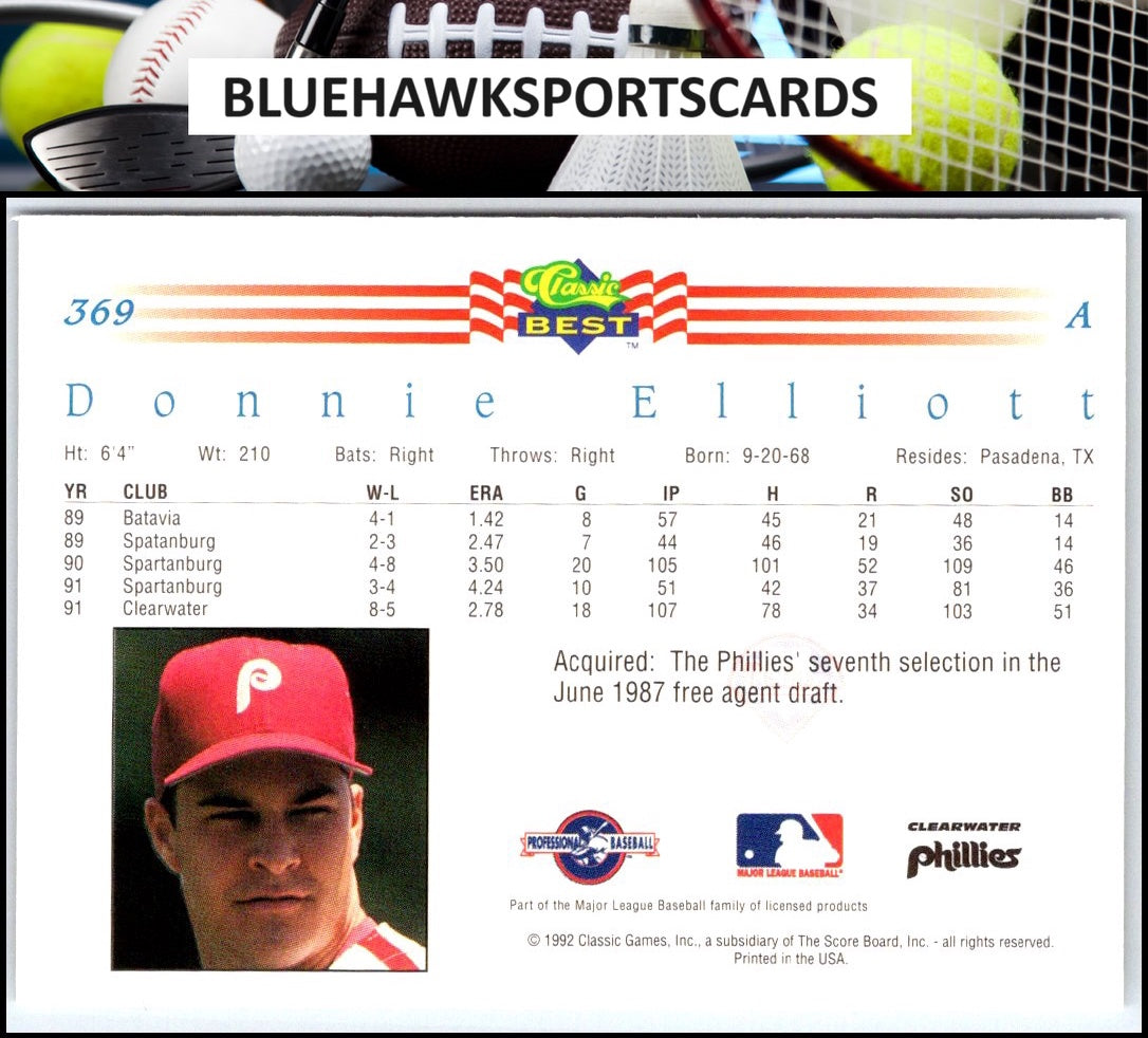 1992 Classic Best #369 Donnie Elliott