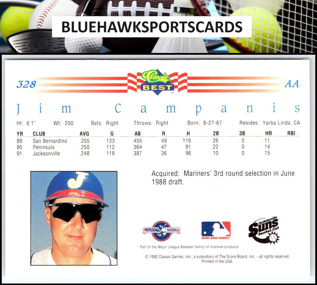 1992 Classic Best #328 Jim Campanis