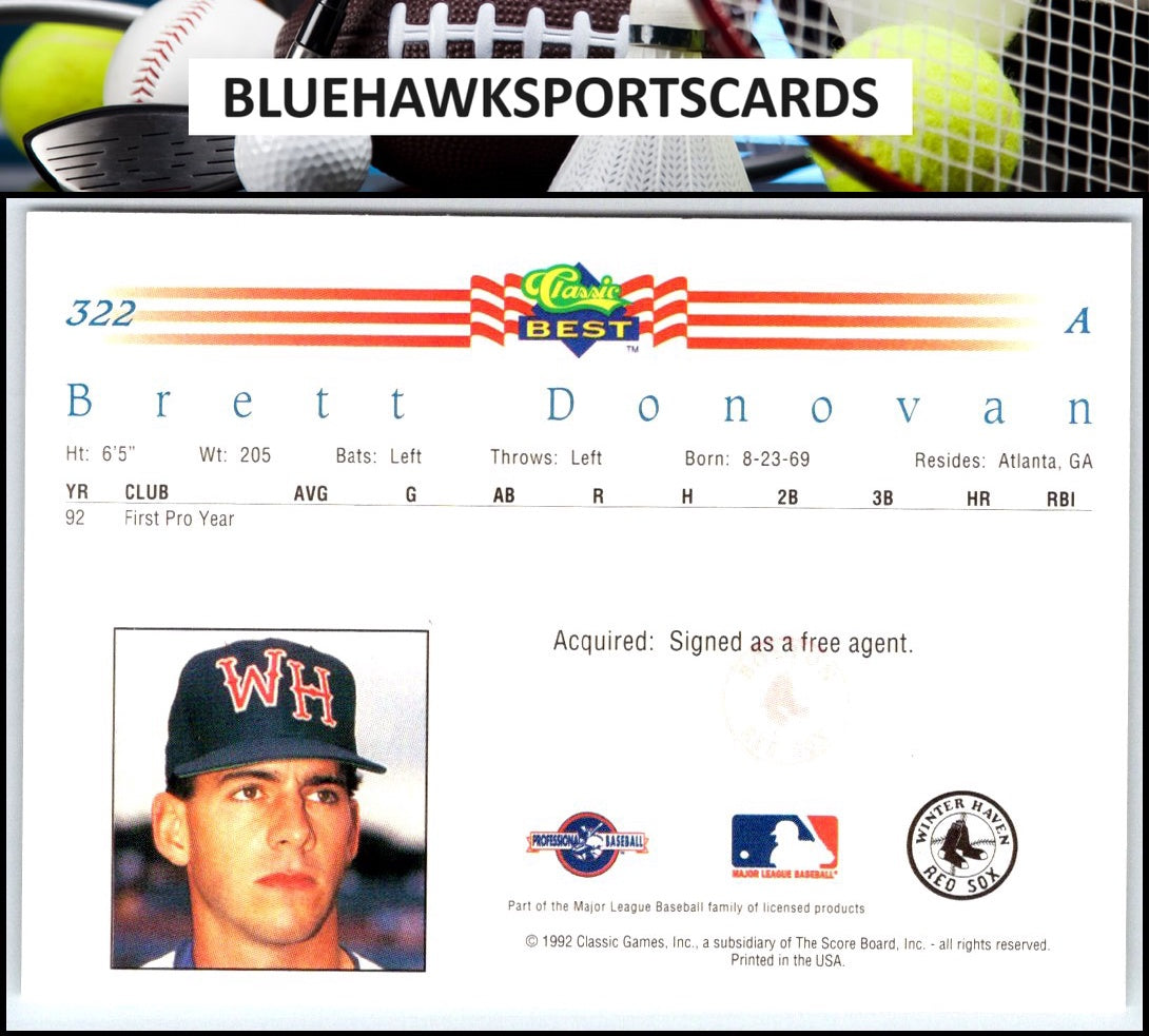1992 Classic Best #322 Bret Donovan