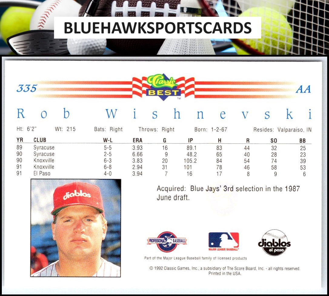 1992 Classic Best #335 Rob Wishnevski