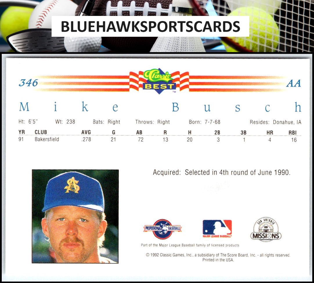 1992 Classic Best #346 Mike Busch