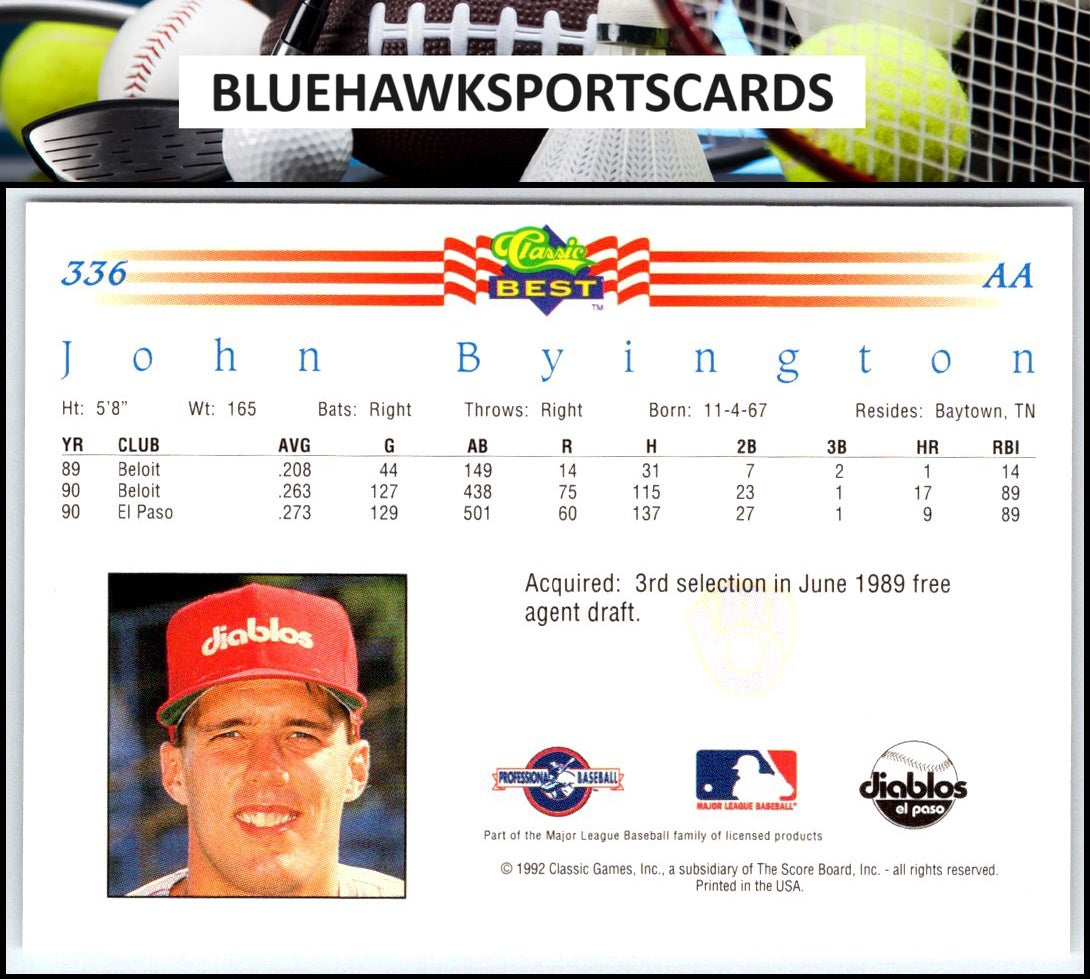 1992 Classic Best #336 John Byington
