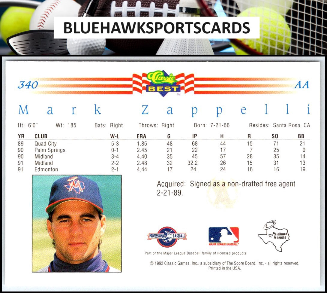 1992 Classic Best #340 Mark Zappelli