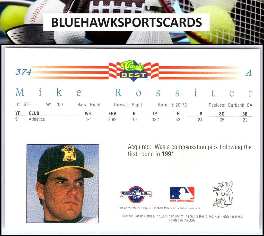 1992 Classic Best #374 Mike Rossiter