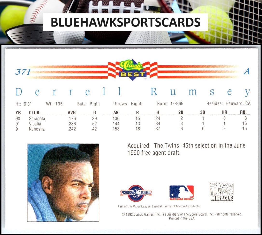 1992 Classic Best #371 Derrell Rumsey