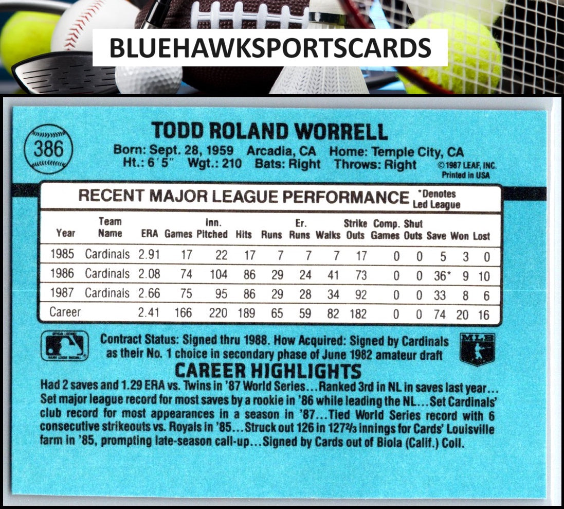 1988 Donruss #386 Todd Worrell