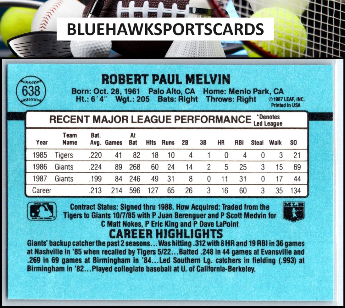 1988 Donruss #638 Bob Melvin