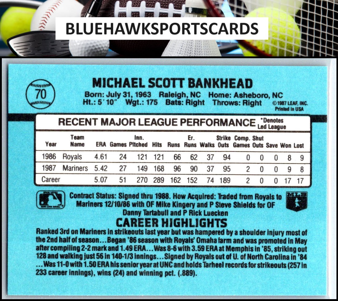 1988 Donruss #70 Scott Bankhead