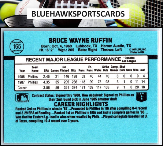 1988 Donruss #165 Bruce Ruffin