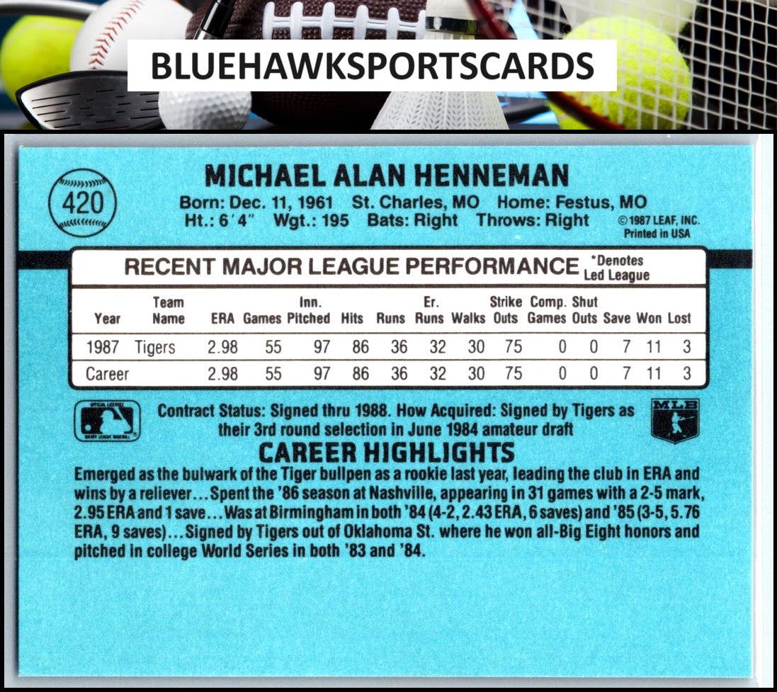 1988 Donruss #420 Mike Henneman