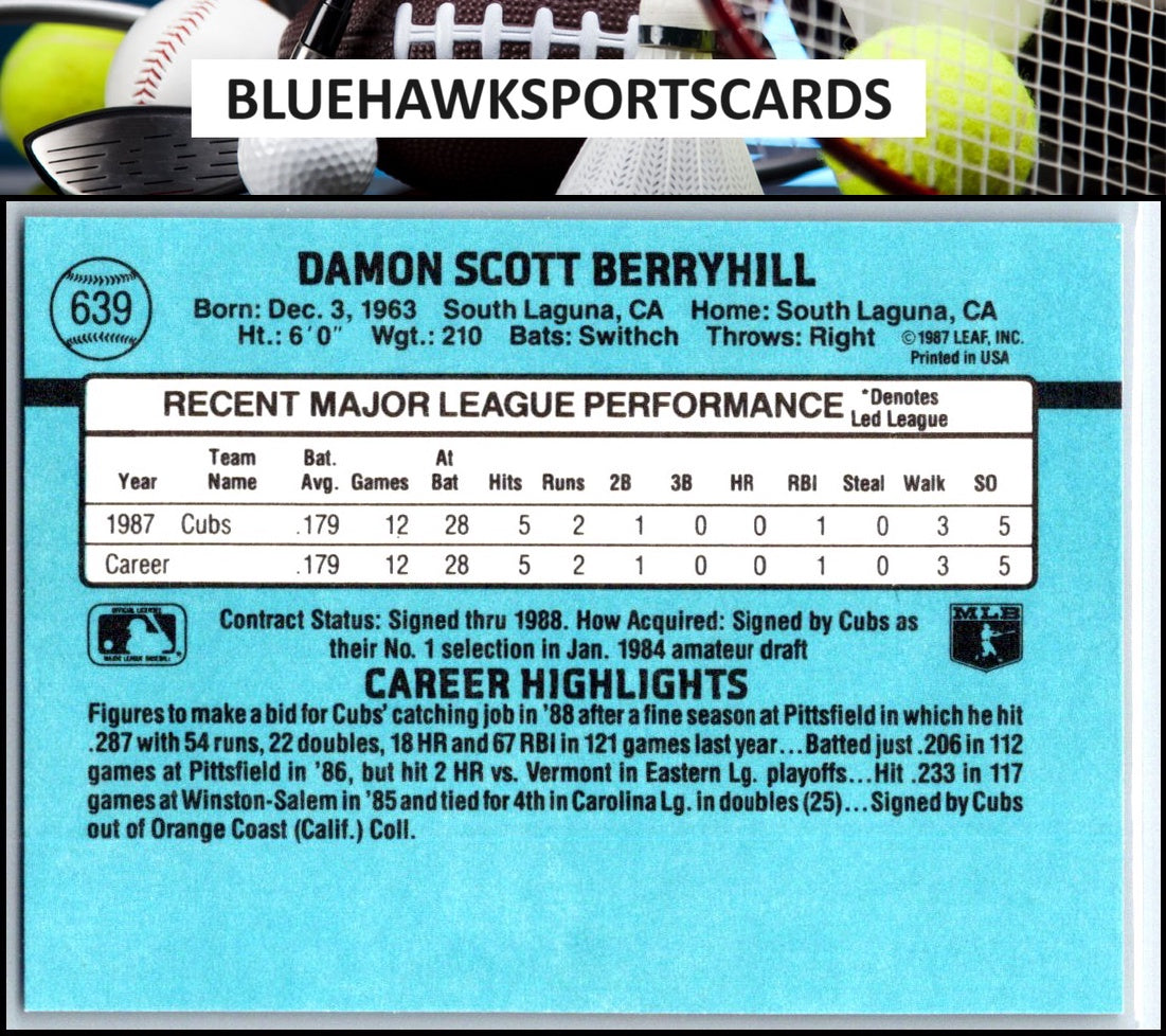 1988 Donruss #639 Damon Berryhill