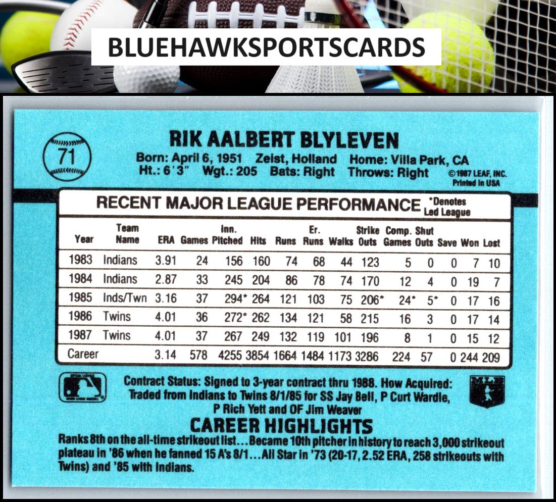 1988 Donruss #71 Bert Blyleven