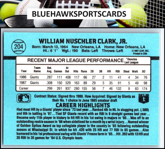 1988 Donruss #204 Will Clark