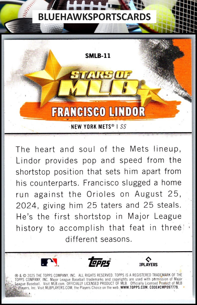 2025 Topps #SMLB-11 Francisco Lindor Stars of MLB