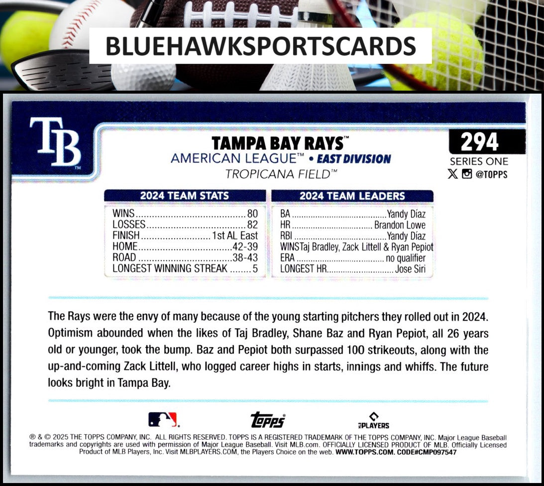 2025 Topps #294 Tampa Bay Rays