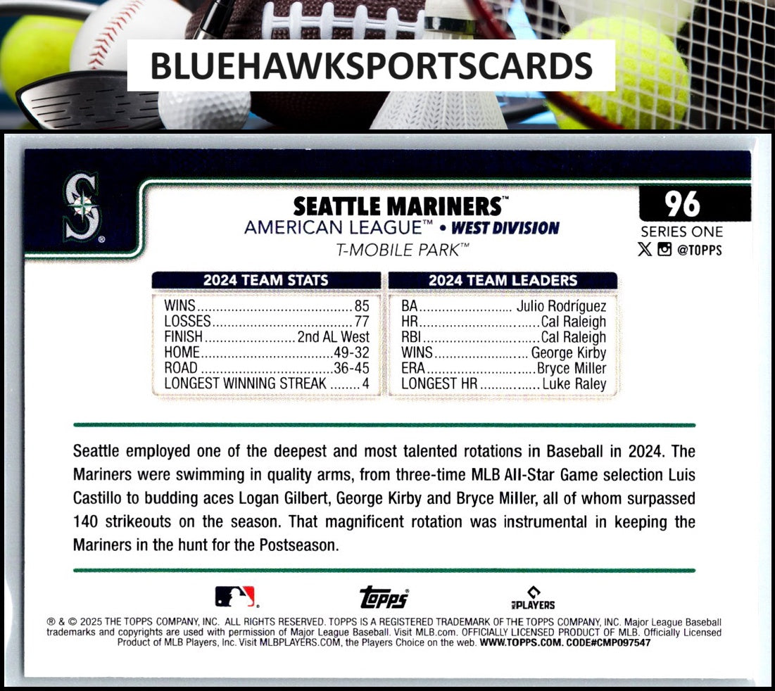 2025 Topps #96 Seattle Mariners