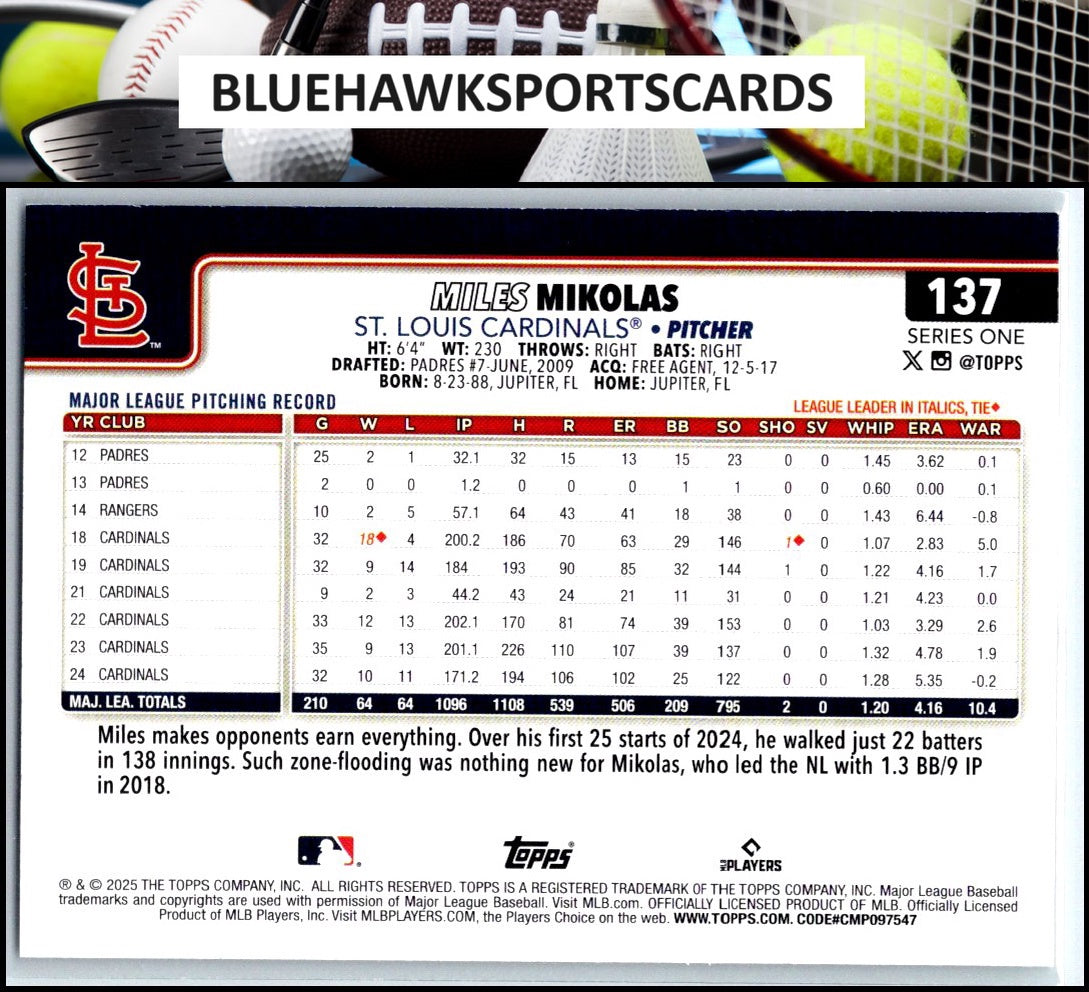 2025 Topps #137 Miles Mikolas