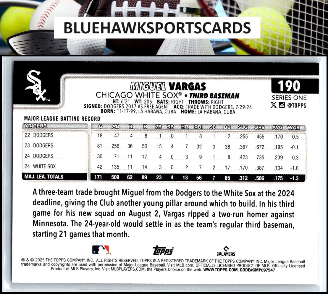 2025 Topps #190 Miguel Vargas