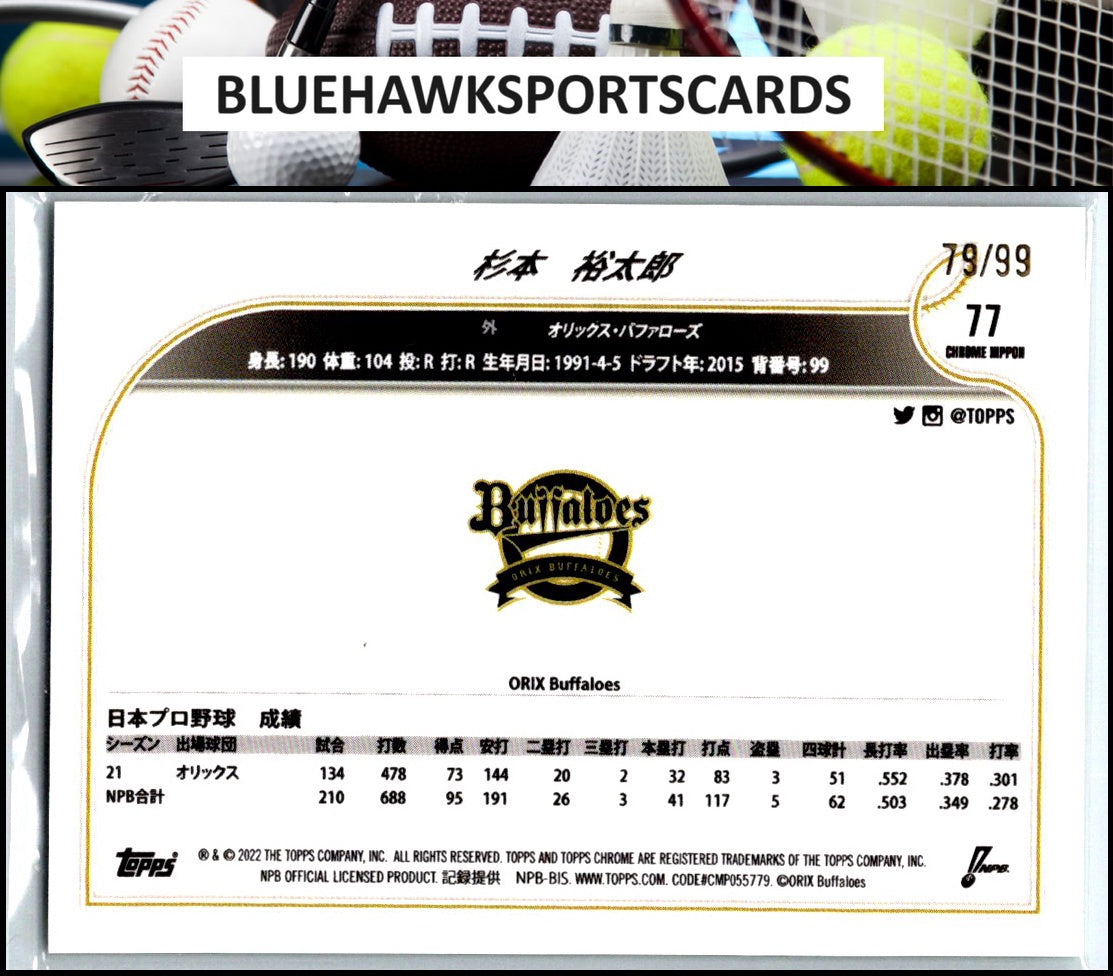 2022 Topps Chrome NPB #77 Yutaro Sugimoto Green #/99