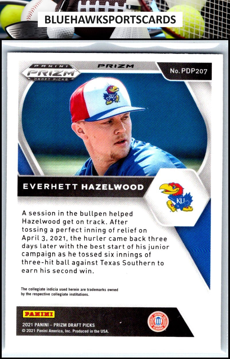 2021 Panini Prizm Draft Picks #PDP207 Everhett Hazelwood Blue Velocity Prizm