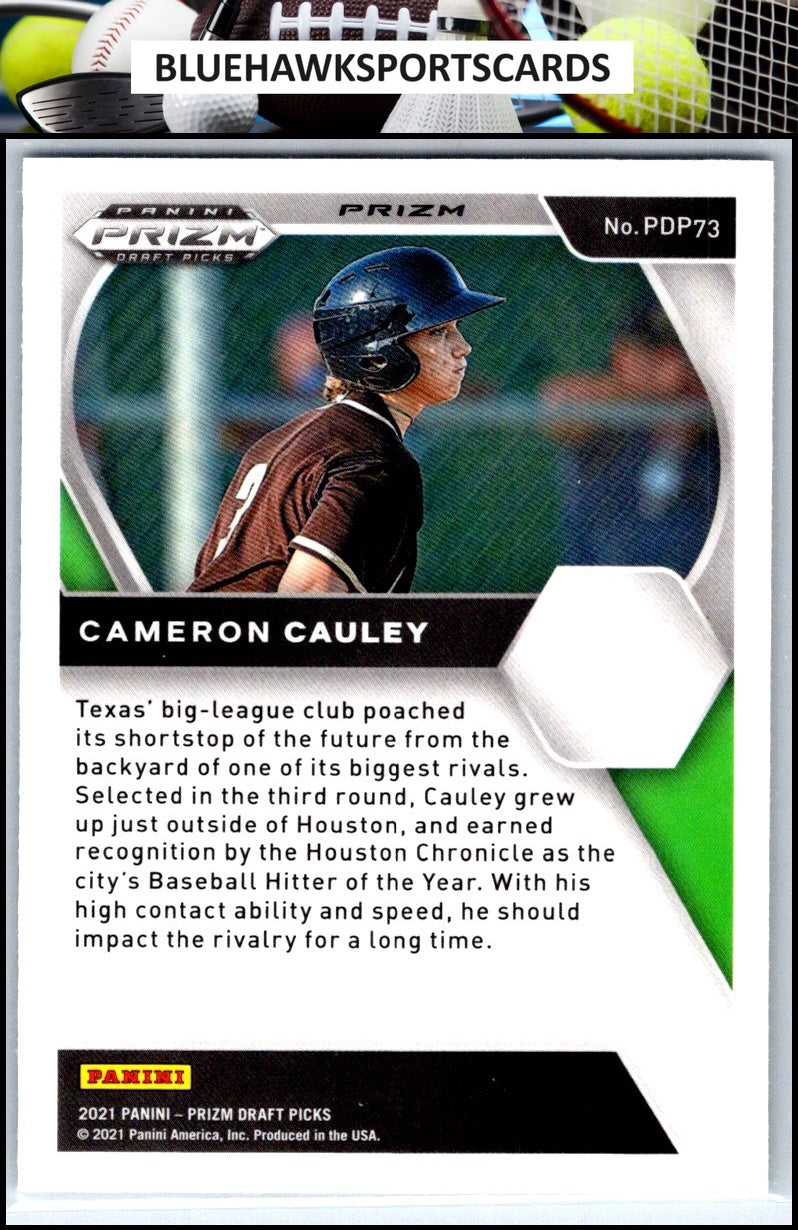 2021 Panini Prizm Draft Picks #PDP73 Cameron Cauley Carolina Blue Velocity Prizm