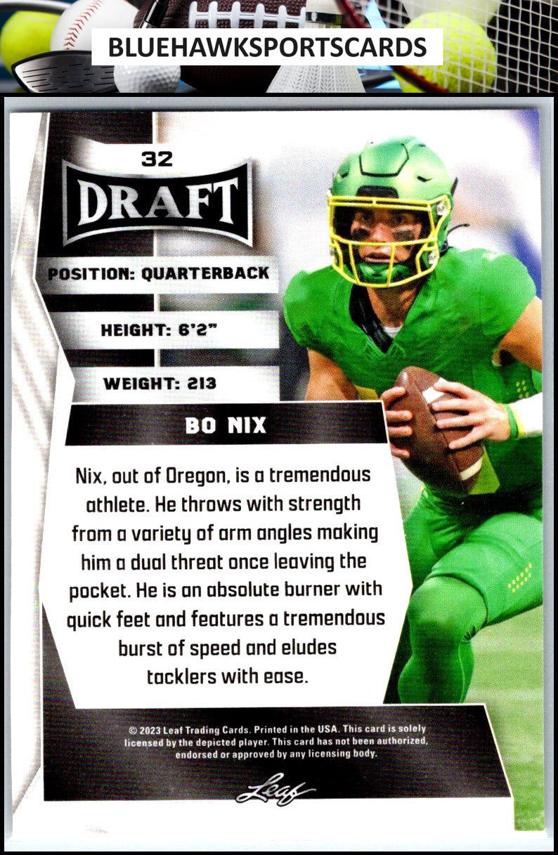 2023 Leaf Draft #32 Bo Nix