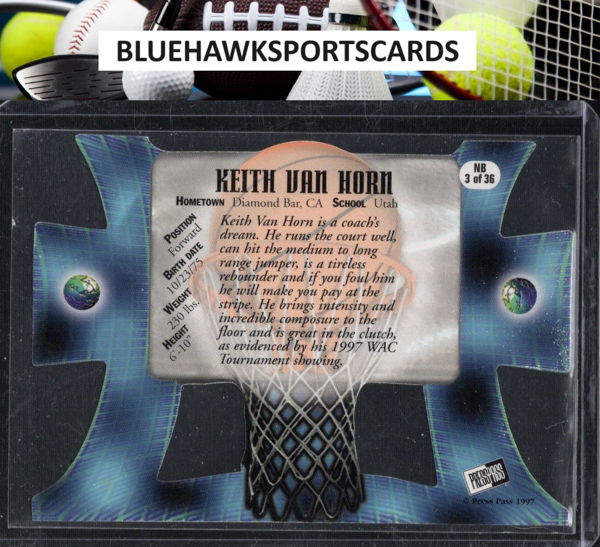 1997 Press Pass #NB3 Keith Van Horn Net Burners