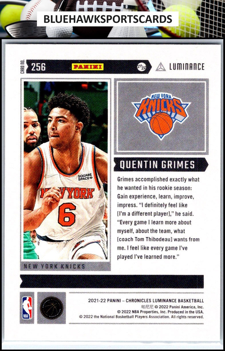 2021-22 Panini Chronicles #256 Quentin Grimes