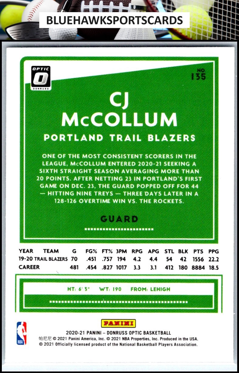 2020-21 Donruss Optic #135 CJ McCollum