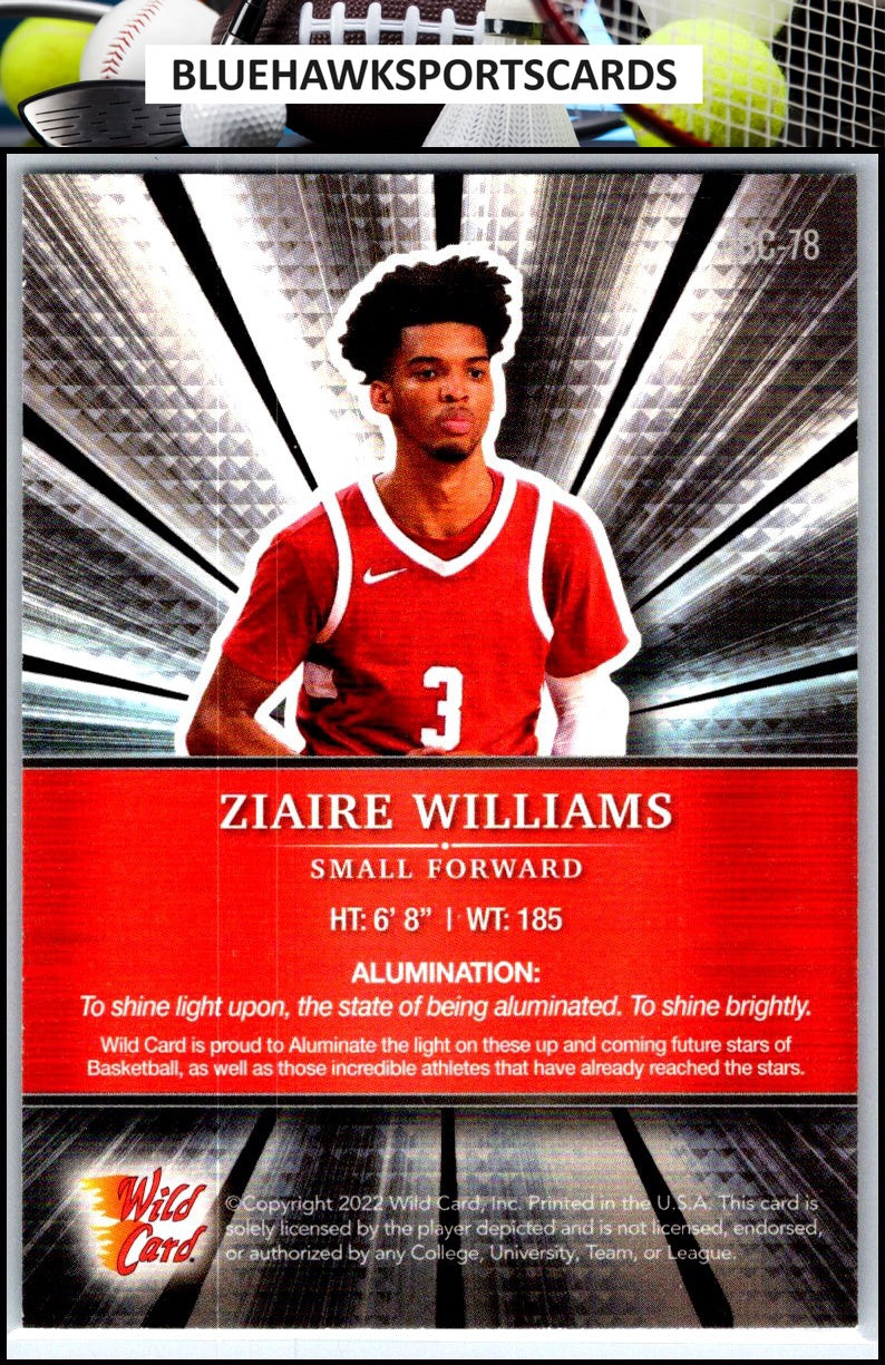 2021-22 Wild Card Alumination #ABC-78 Ziaire Williams