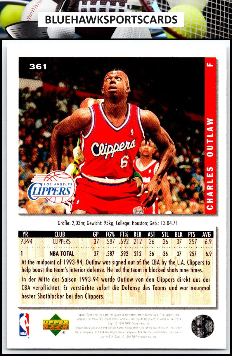 1994-95 Collector's Choice #361 Charles Outlaw